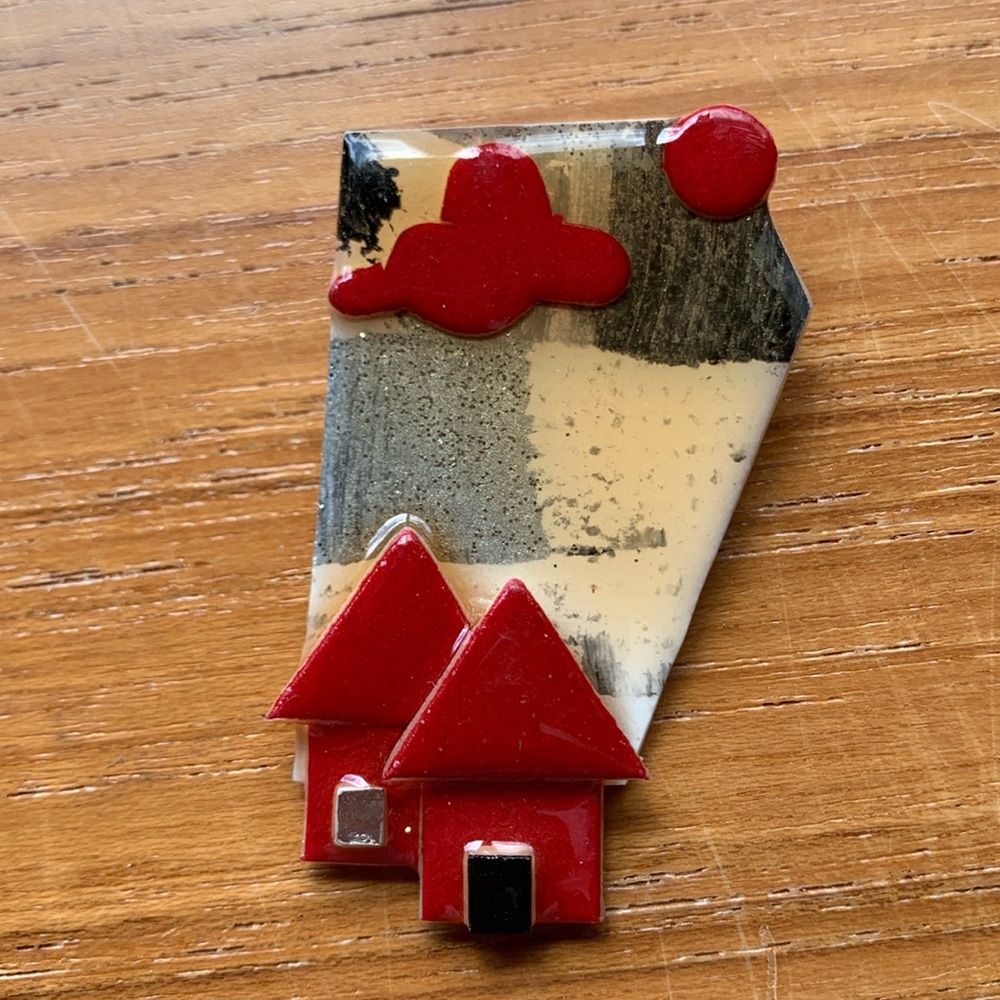 House Pins by Lucinda red houses